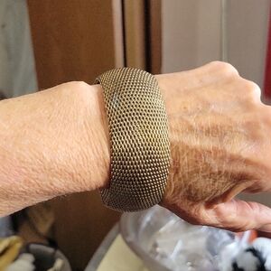 Gold Mesh Vintage Wide Band Bangle